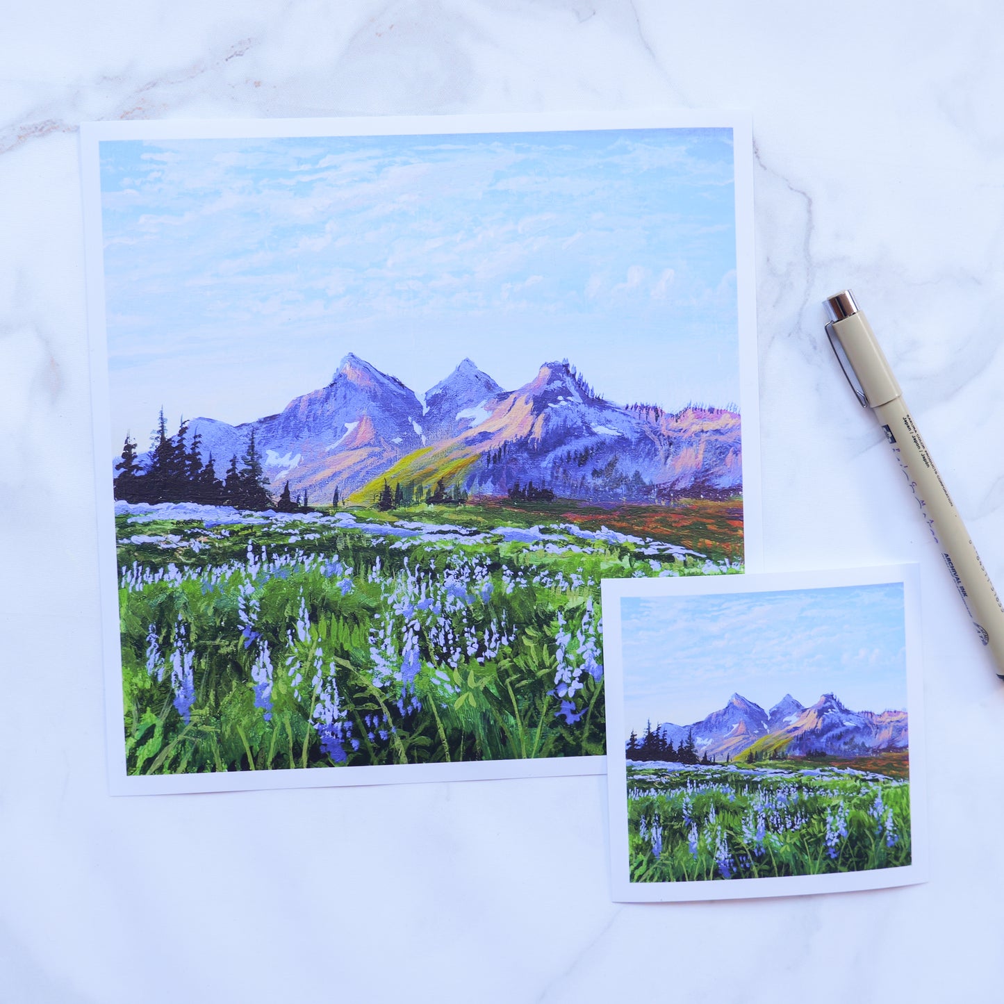 Purple Mountain Print 8" x 8"