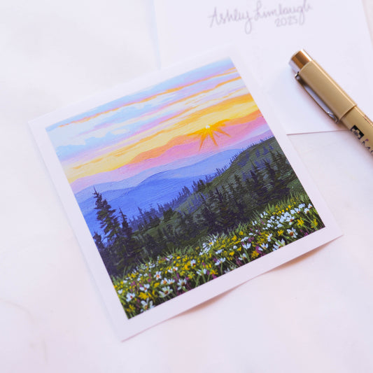 Hilly Sunset Mini Print