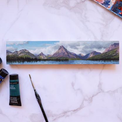 Glacier National Park Panorama Painting 2.5" x 12"