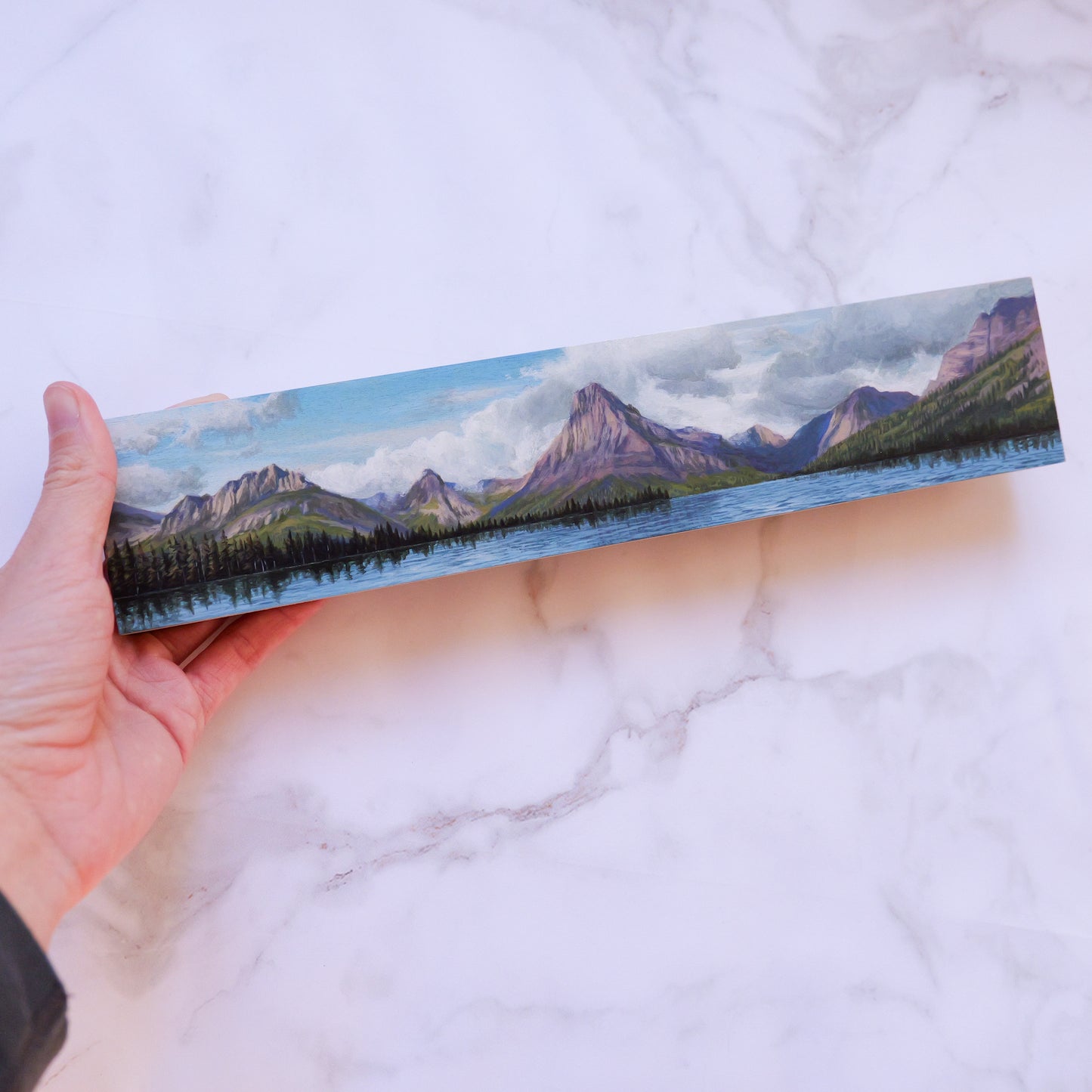 Glacier National Park Panorama Painting 2.5" x 12"