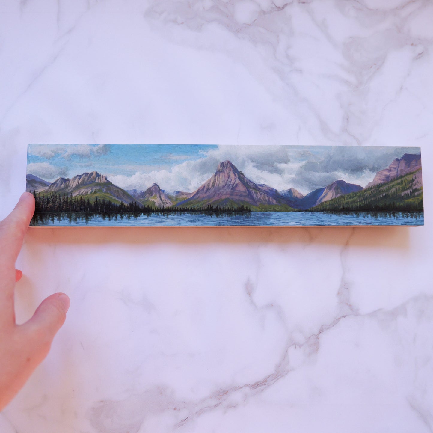 Glacier National Park Panorama Painting 2.5" x 12"
