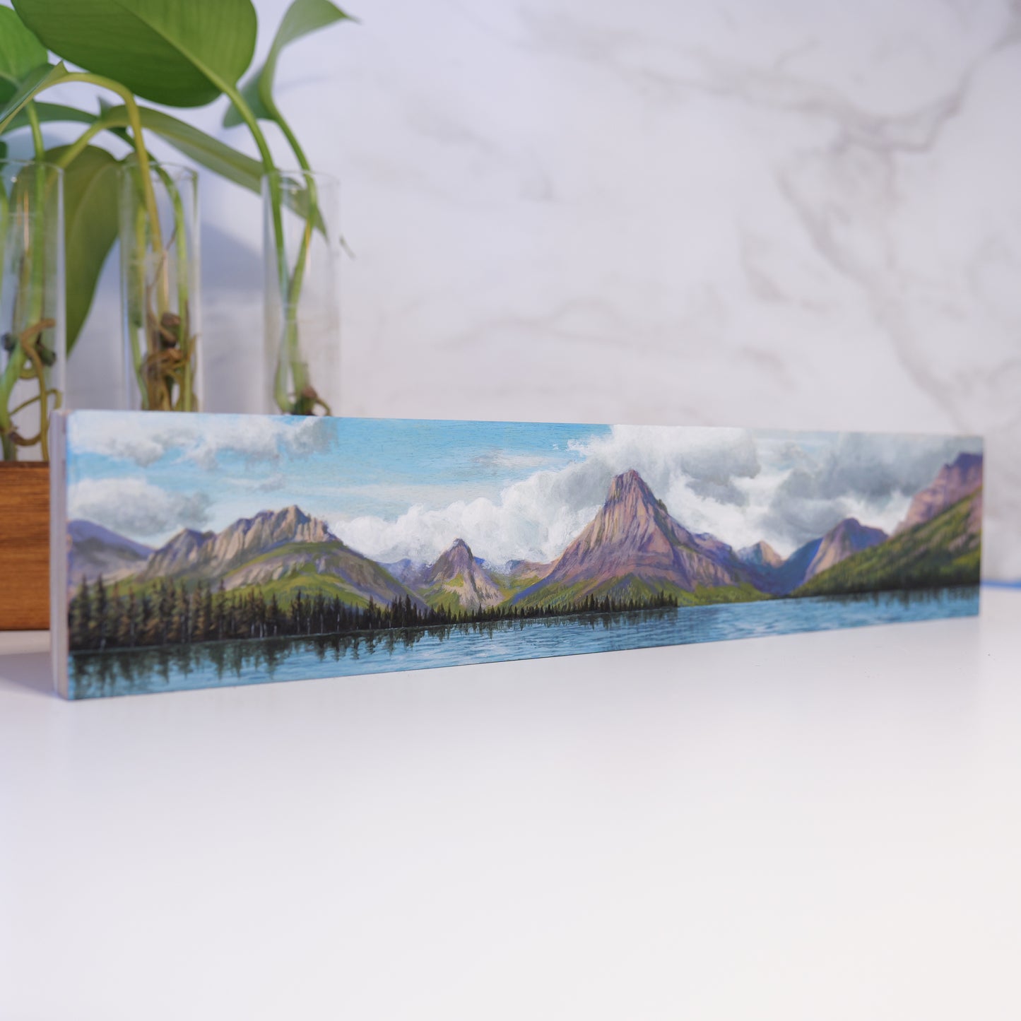 Glacier National Park Panorama Painting 2.5" x 12"