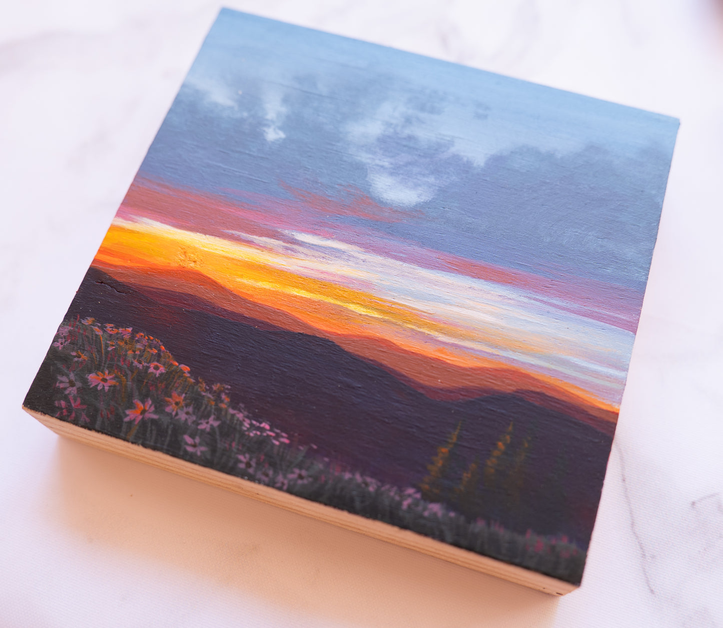 Mountain Sunset Mini Painting