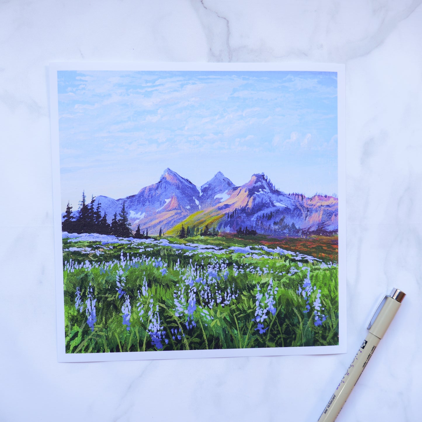 Purple Mountain Print 8" x 8"