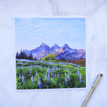 Purple Mountain Print 8" x 8"