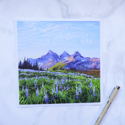 Purple Mountain Print 8" x 8"