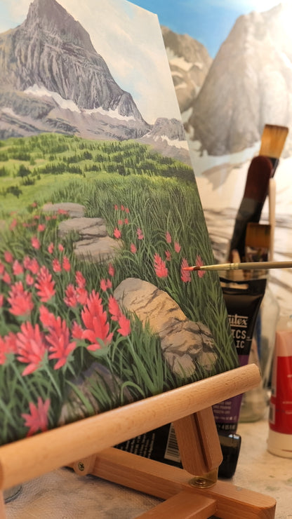 Indian Paintbrush on the Logan Pass Trail 8" x 8"