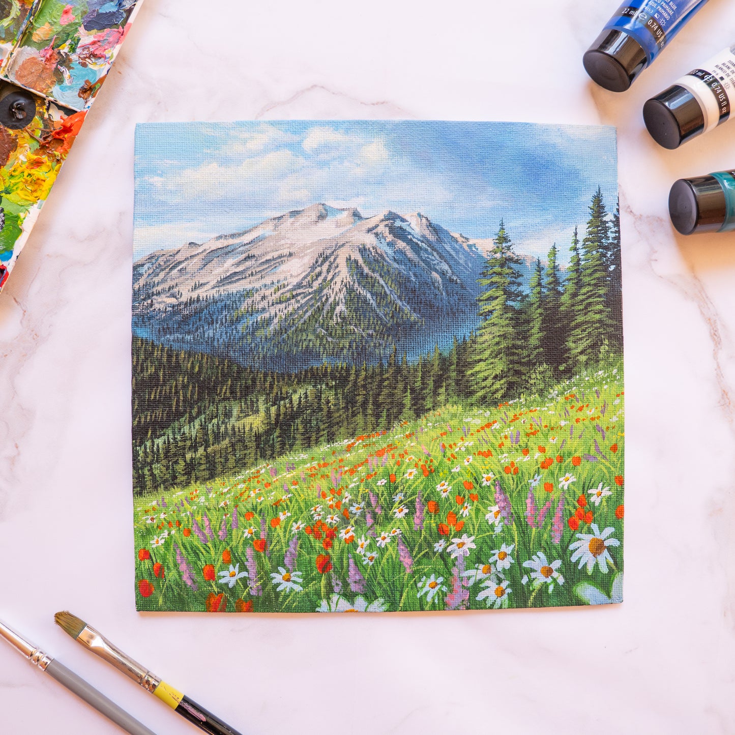 North Cascades Inspired 8" x 8"